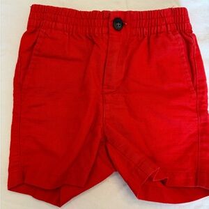 Jamie and Jack Red Linen Shorts 12-18 months